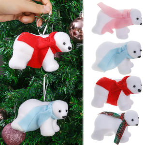 Christmas Tree Decorations Cute White Bear Doll New Year Xmas Gift Christmas New Year Home Decoration