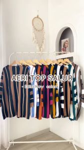 AERI TOP SALUR - FLOTTILICIOUS / blouse jumbo / oversize / big size / atasan knit rajut / korean style / fashion outfit / ootd hijab