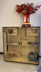 *FREE INSTALLATION*Luxury Cat Cage - Pet Display Cabinet for Home/Shop (Wheeled & Easy Clean)