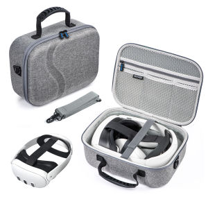 Carrying Case for Meta Quest 3 Travel Storage Case for Oculus Quest 3 with Elite Strap Hard Case and Soft Lining for Travel