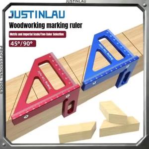 JUSTINLAU | JUSTINLAU 1PC Woodworking Marking Ruler Square Ruler Angle Ruler Triangle Ruler Marking Gauge Angle Ruler Aluminum Alloy Ruler