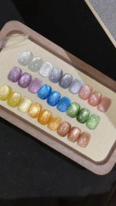 kale plus สีทาเล็บ แวววาว สีลูกแก้วสีแฟลช ติดทนนาน QMLC-8ml สีเล็บเจลลูกแก้ว ต้องอบ พร้อมส่งในไทย