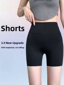 MiiOW | High Waist Short Shorts Womens Summer Thin Yoga Fitness Pants Shark Design Three-Quarter Length Anti-Light Walking Bottoms