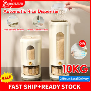 Royalstar 5KG/10KG Automatic Rice Dispenser Sealed Rice Container Rice Bucket Food Storage Dispensers Rice Storage Box with Time Scale