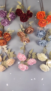 (3HEADS) THOUSAND PEONY ARTIFICIAL FAKE FLOWER Bouquet Living Home Decor Decoration Bunga Pelamin Gubahan Hiasan Rumah