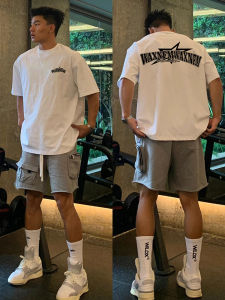 American Style Short Sleeve T-Shirt Pure Cotton Printed Loose Fit round Neck Heavyweight Casual Top for Men Summer Wear