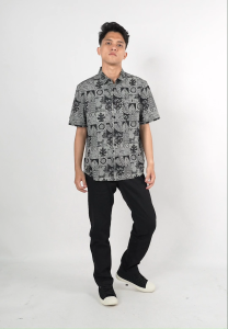 Greenlight Kemeja Pria Lengan Pendek Regular Fit Katun Poplin Full Print Jean HP-C011125