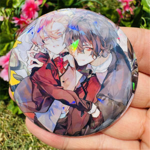 58mm Anime Bungo Stray Dogs Cowboy Dazai Osamu Nakahara Chuuya Cosplay COSTUME Badge Pin SPTE Tinplate Brooch Prop Xmas Gilf