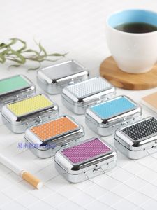 Portable Outdoor Metal Ashtray Fashionable Square Pocket Ashtray Creative Gift Iron Plated Metal Ashtray for Festive Use