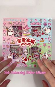 Sticker Box Mixue Anak Lucu Viral 2400 Isi 100 Lembar Sticker MIXUE Snow | Mainan Anak Stiker Mixue Rainbow Waterproof Murah | Sticker Mixue Snow Besar Isi 100 Sheets