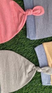 Arkan Baby - Topi Bayi 0-6 Bulan Motif Salur Bahan Katun