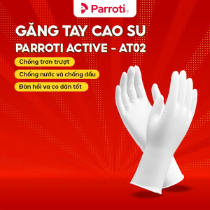Găng Tay Cao Su Nitrile Dùng Chế Biến Thực Phẩm Siêu Dai An Toàn Không Mùi Chống Trơn Trượt Parroti Active - AT02
