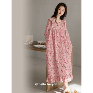 Biyan Long Sleeves Pajamas Womens Spring & Fall New Arrival Modal Cotton Nightdress Sweet Small Floral Girl Princess Style Dress