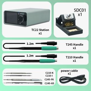 TC22 240W Soldering Station Kit with SDC01 Soldering Iron Stand + T245/T210 Handle + C245/C210 Soldering Iron Tip GEEBOON