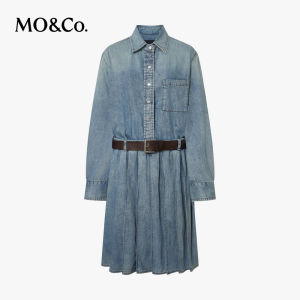MO&Co. | 3D Pleated Cotton Dress with Belt
