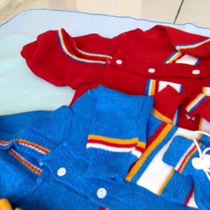 Jaket Bayi Rajut setelan /set rajut 3in1 /setelan bayi