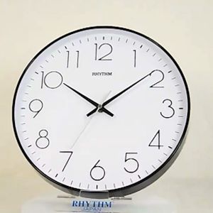 นาฬิกาแขวน RHYTHM นาฬิกาติดผนัง ตัวเลขสามมิติ ขนาด 30.5 ซม. นาฬิกาแต่งบ้าน มินิมเลียม