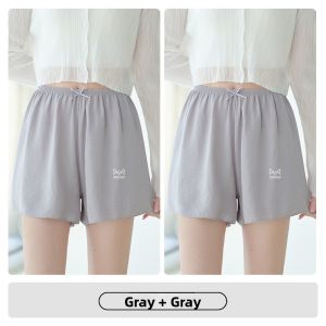 miiow | Cat Woman Ice Silk Summer Safety Shorts Pants Casual Home Clothes Polyester Fiber Mid Waist Short Length For Young Women