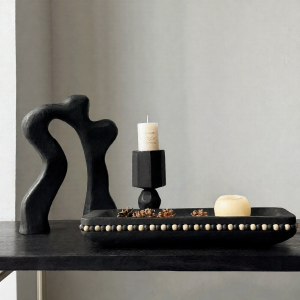 Rustic Zen Geometric Wooden Tray Decor