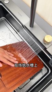 HIGOLD Waterfall Sink 304 Stainless Steel Waterfall Kitchen Sink Nano 3mm Thickness Large Single Sink Topmount With Waterfall Faucet