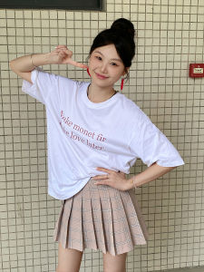 เสื้อยืดคอกลมแขนสั้นผ้าฝ้ายแท้สำหรับผู้ชาย ทรงหลวม ระบายอากาศได้ดี แฟชั่นฤดูร้อน ปี 2024 สำหรับวัยรุ่น