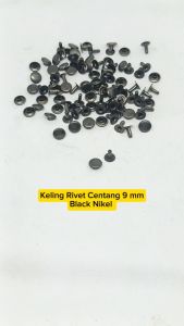 Paku Keling Rivet Centang 9 mm Warna Black Nikel Harga Per Pack isi 50 Pcs