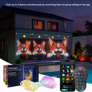 1/2PCS Smart RGB Curtain Lights LED String Lights APP Control Music Sync Timer Waterproof for Home Party Garden Holiday Decor