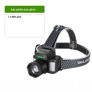 Đèn Pin Đội Đầu LED Tích Hợp Pin Sạc Cảm Biến Hồng Ngoại Mạnh Mẽ Zoom Được Chống Nước Tầm Chiếu Xa 1800M Dùng Được Cho Câu Cá Năm 2026