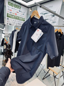 Mens Outdoor Casual Short Sleeve POLO Shirt Moisture Wicking Seamless Wear Resistant Quick Dry Single Direction Glue