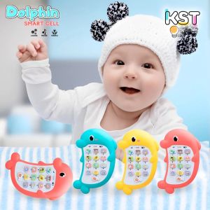 Mainan Baby Musical HP Bentuk Lumba-Lumba Suara Musik Lampu Smart Cell