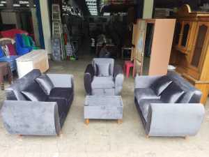 SOFA FULL BUSA 2 2 1 + MEJA KACA FREE ONGKIR SERANG KOTA