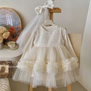 Váy Công Chúa Cho Bé Gái Mùa Đông Mới Cao Cấp Váy Bánh Cho Bé Gái Trang Phục Thu Đông Thời Trang Váy Hai Mảnh