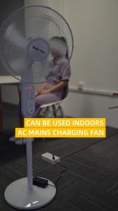 KEELAT Outdoor Solar Fan 16 Inch Floor Fan Strong Wind 38dB Quiet Oscillating Rechargeable Fan With LED Light and USB Household Student Dormitory Outdoor Camping Portable Solar Vertical Desktop Fan