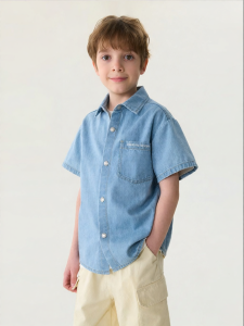 Marc&Janie | Trendy Comfortable Cotton Denim Short Sleeve Childrens Shirt