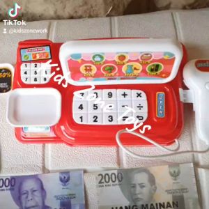 KZT Mainan Anak Mesin Kasir-Kasiran Cash Register Nyala Shopping FUN