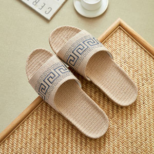 Dép Vải Lanh Mới 2024 Cho Cặp Đôi Mùa Hè Trong Nhà Đế Mềm Chống Trượt Thấm Mồ Hôi Dép Đi Trong Nhà Có Thể Mang Ngoài Trời Cho Nữ