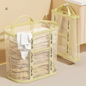 Laundry Basket with Handle Home Toy Storage Bin for Living Room Camping Dorm Large Capacity Storage Basket Dirty Clothes Bag ﻿