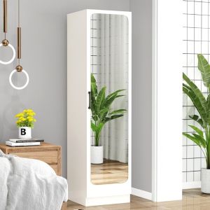 Economic Single Door Wardrobe Mirror Modern Home Bedroom Storage Cabinet Childrens Closet Clothing Storage Organizer