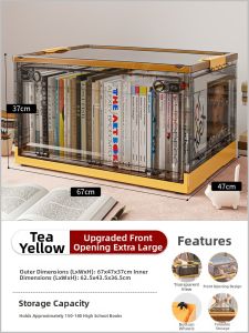 Transparent Foldable Wheeled Storage Box for Books
