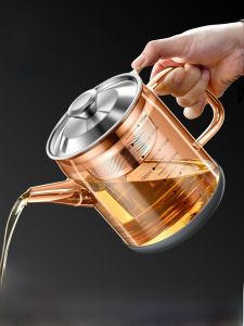 High Borosilicate Glass Oil Dispenser Anti-Drip Kitchen Storage Container with Filter Net Home Cooking Utensils Oil Bottle