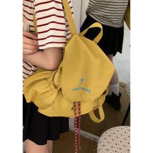 Casual Canvas Backpack Womens Large Capacity Bookbag College Style Double Shoulder Bag Trendy Fashionable Summer 2025