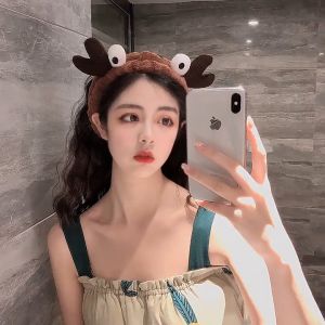 Băng Đô Cài Tóc Bờm Rửa Mặt Thun Co Giãn Chống Trượt Tai Gấu Tai Thỏ Trái Đào Đính Nơ Dễ Thương Cho Nữ