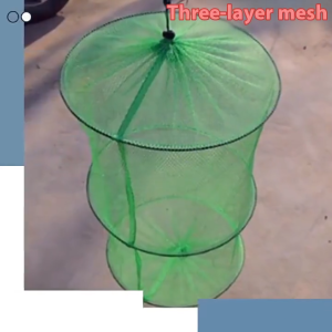 Simple Small Fish Guard Nylon Cloth 3 Layers Small Mesh Cloth Bag Foldable Net Lightweight Fish Bag Fish Basket