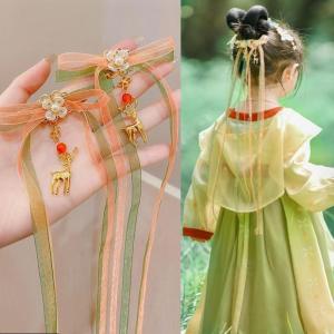 Retro Style Girls Hair Accessories Pink Ancient Chinese Hanfu Hair Clips Childrens Hairpins Kids Hair Decorations