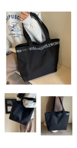 Large Capacity Canvas Bag Womens Thick Shoulder Satchel Fashionable Canvas Bag Niche Style Ins Class Commuter Tote
