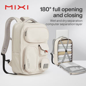 Mixi Outdoor Backpack Women Men 18 Inch Laptop Rucksack Waterproof Travel Bag White Black Blue