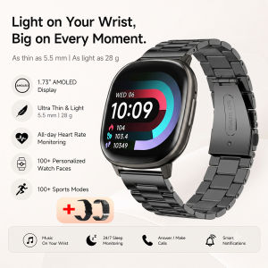 HD17 AIR AMOLED Fashion Smartwatch 1.73 Screen Heart Rate Music BT Call Watches Stylish Metal Middle Frame Smart Watch Men Women