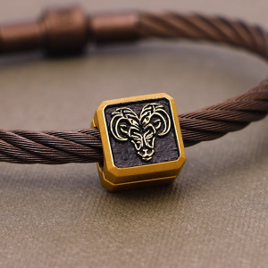 Chow Sang Sang 周生生 999 Gold Charme Chinese Zodiac Goat Charm for Men 96287C (Bracelet Not Included)