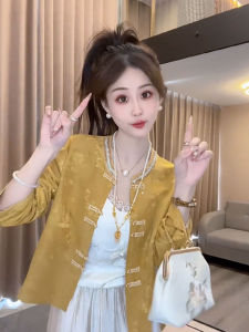 YUFUQING | New Chinese Style Black Jacket Womens Embroidered Top Spring 2025 Slim Fit Regular Length Polyester Fiber Fashionable