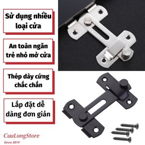 Chốt Khoá Cửa Lùa Kéo Cửa Sổ Nhôm Gỗ chốt móc khoá cài cửa ngang thép không gỉ an toàn trẻ em